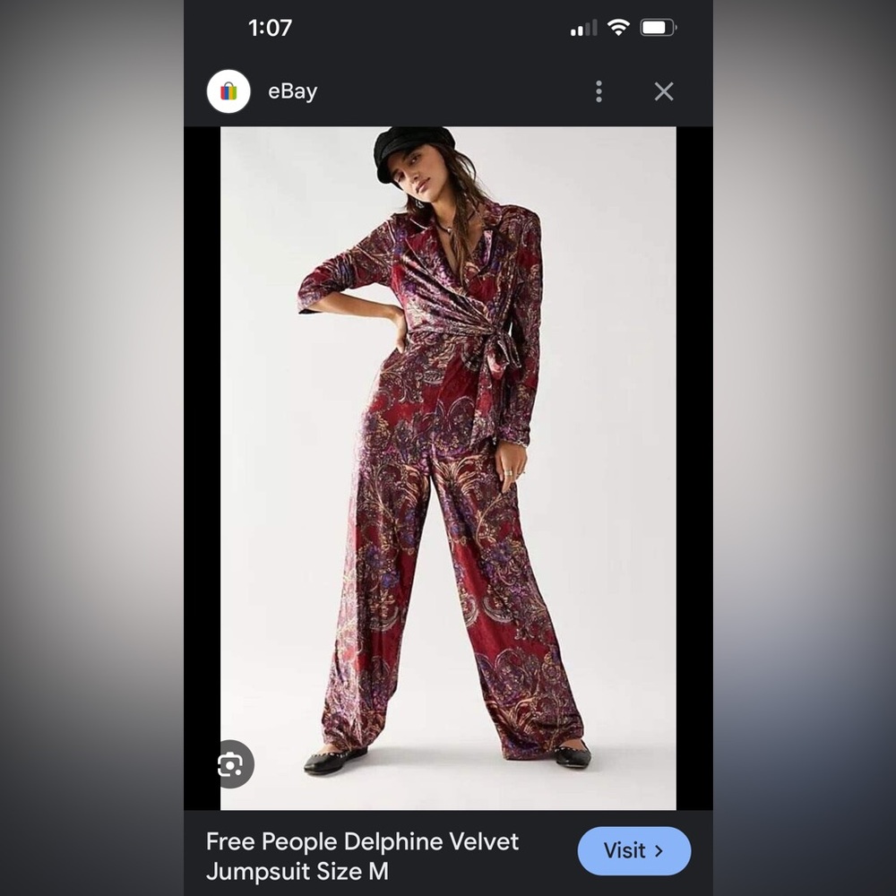 Chic Paisley Jumpsuit in Burgundy